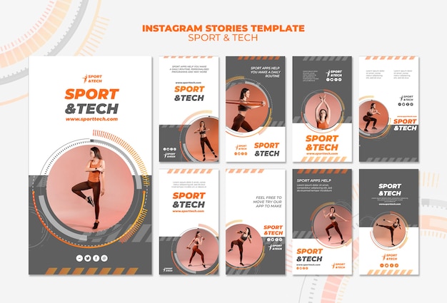 無料PSD スポーツとテクノロジーのinstagramストーリーテンプレート