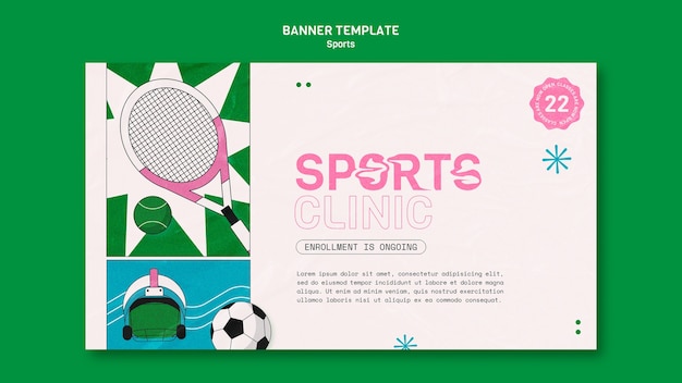 Disegno del modello di banner sportivo