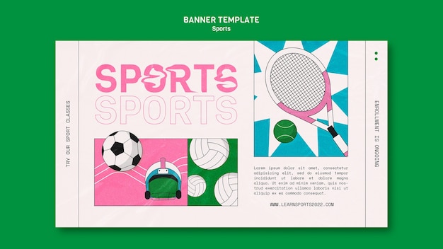 PSD gratuito disegno del modello di banner sportivo