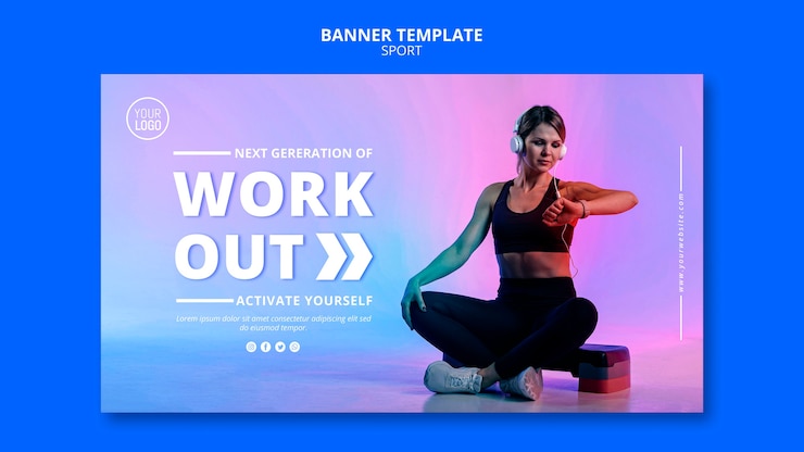 Free PSD sport banner template theme
