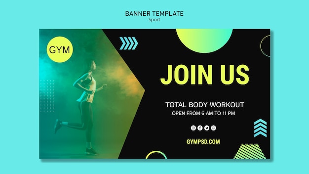 PSD gratuito modello di banner business sport