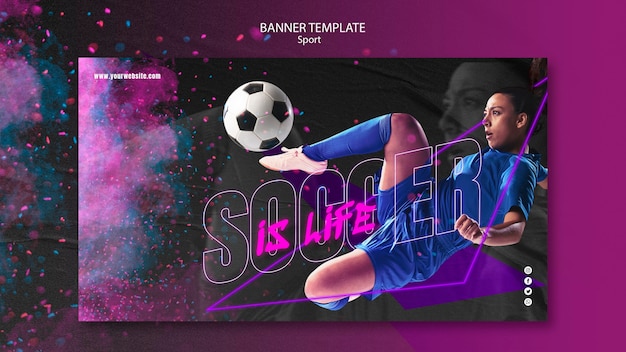 PSD gratuito concetto di sport banner modello stile