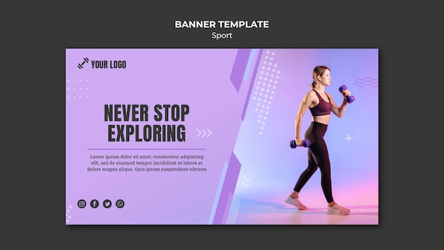 Free PSD sport concept banner template style