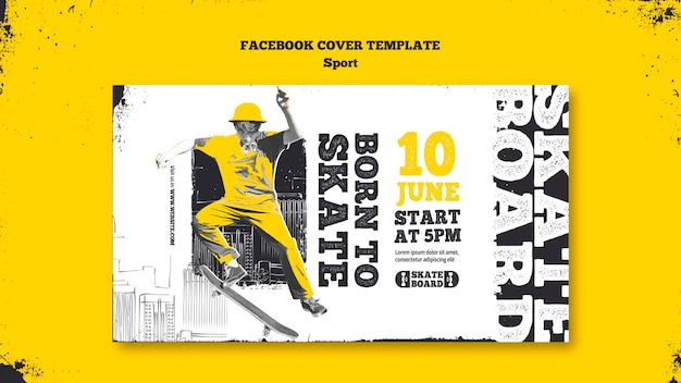 Free PSD sport concept facebook cover template