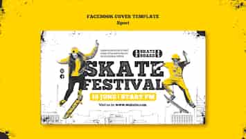 Бесплатный PSD Шаблон обложки facebook для спортивной концепции