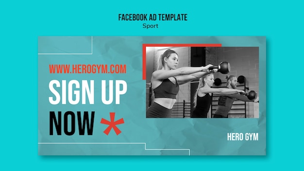 Free PSD sport concept facebook template