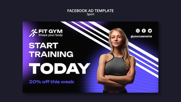 Free PSD sport concept facebook template