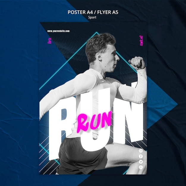 Free PSD sport concept flyer template