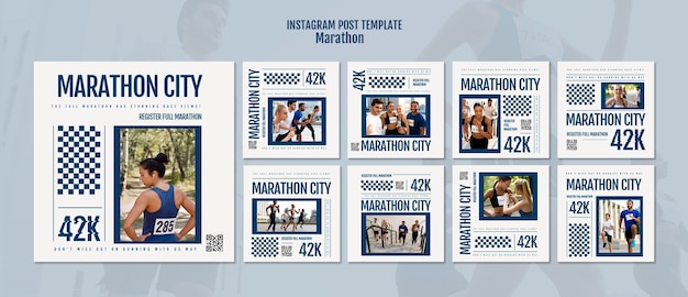 Sport concept instagram posts template