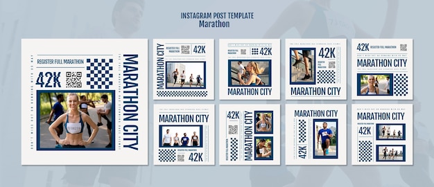 Sport concept instagram posts template