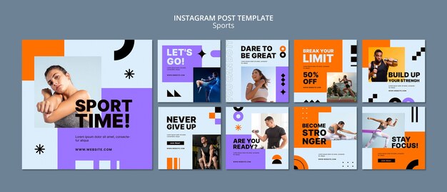เทมเพลตโพสต์ Instagram แนวคิดกีฬา