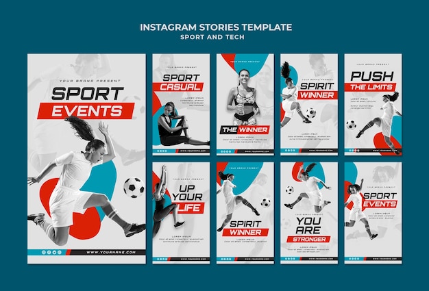 Storie di instagram concetto sportivo