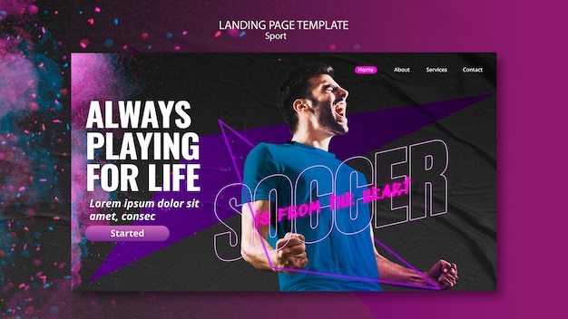 Sport concept landing page style