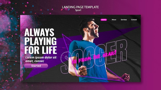 PSD gratuito stile sportivo landing page stile