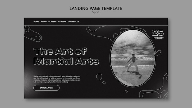 Sport concept landing page template