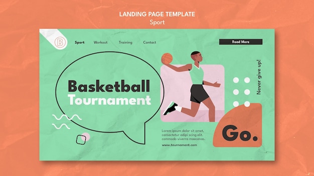 Free PSD sport concept landing page template