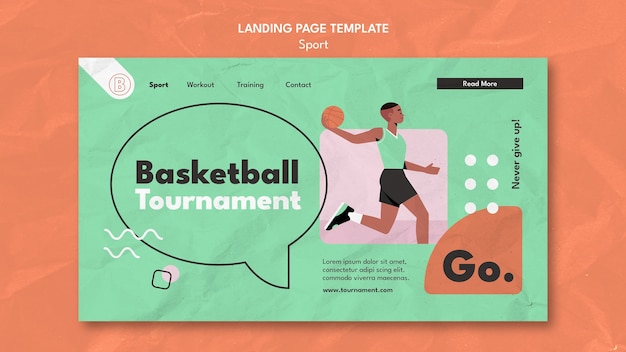 無料PSD スポーツコンセプトのランディングページテンプレート