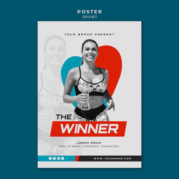 Free PSD sport concept poster design