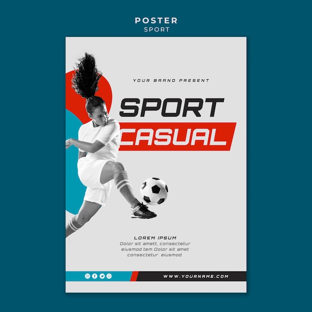 Free PSD sport concept poster template