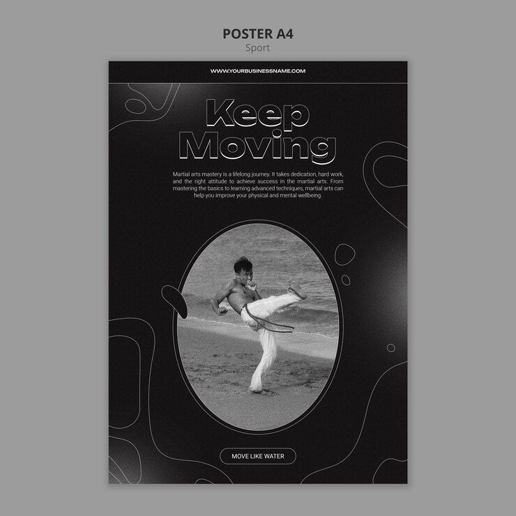 Free PSD sport concept poster template