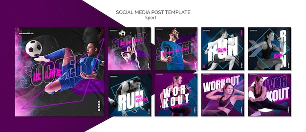 Free PSD sport concept social media post