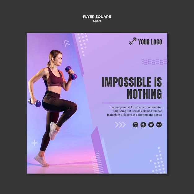 sport concept square flyer design