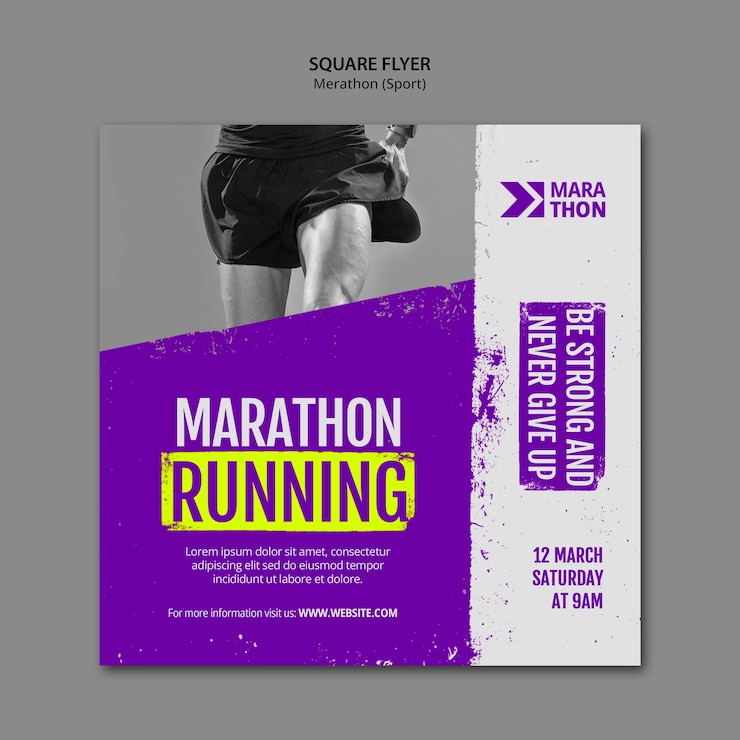 Free PSD sport concept square flyer template