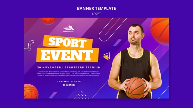 Modello di progettazione di banner per eventi sportivi