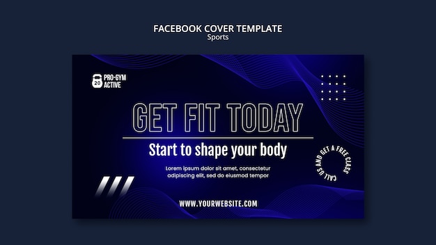 PSD gratuito modello di copertina per social media sport e fitness