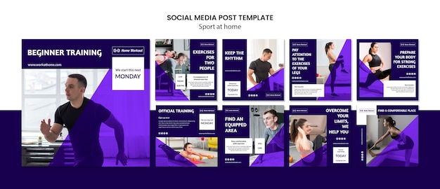 Free PSD sport at home social media posts