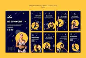 Free PSD sport instagram stories template collection