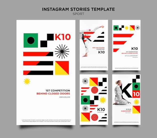 Free PSD sport k10 instagram stories template