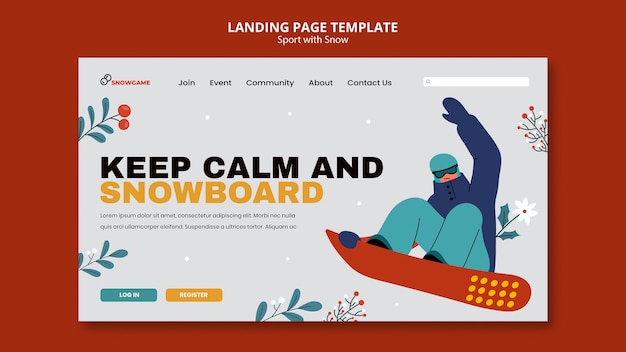 Free PSD sport landing page template design