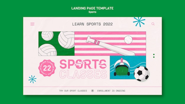 Sport landing page template design