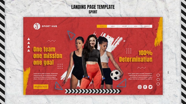 Free PSD sport landing page template