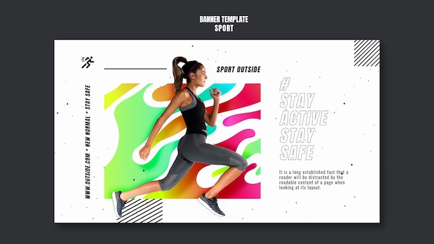 Sport outside banner template