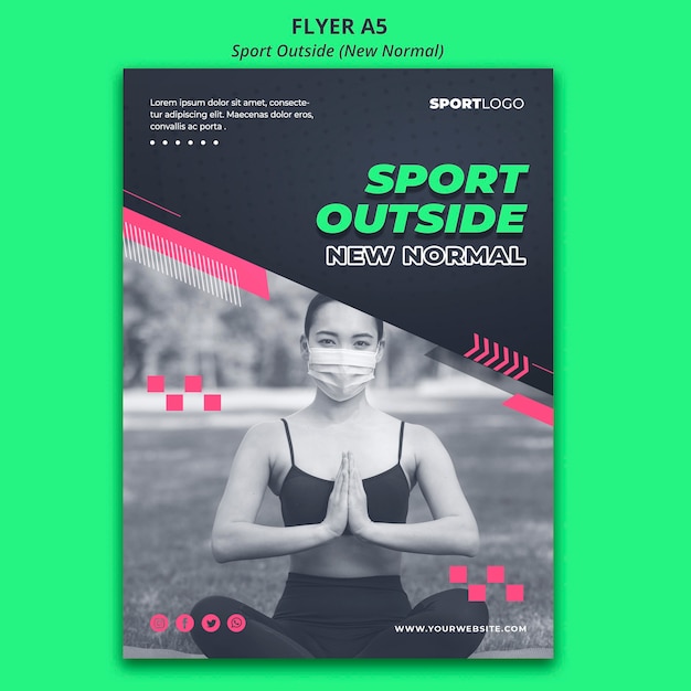 Sport outside concept flyer template