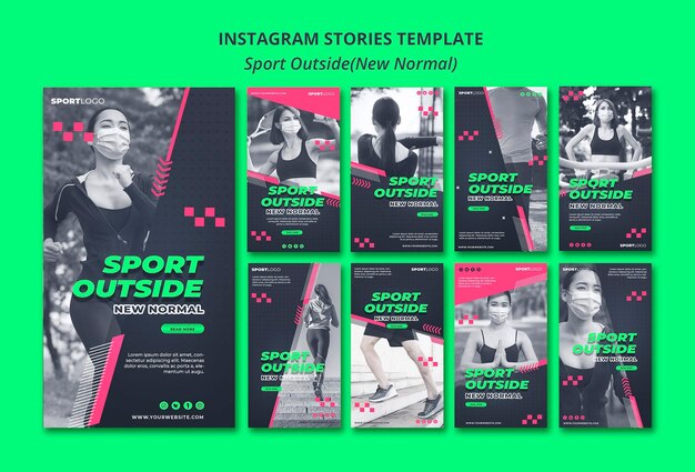 Sport outside concept instagram stories