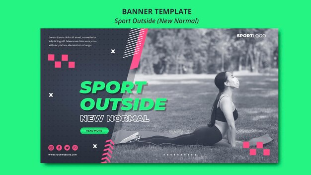 sport outside concept new normal banner