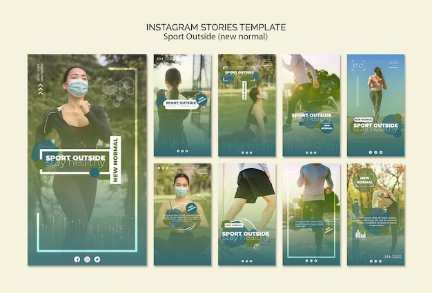 PSD gratuito sport al di fuori delle storie di instagram