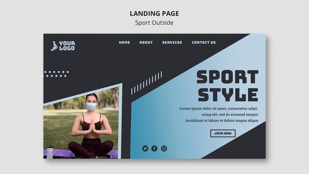 Sport outside landing page design
