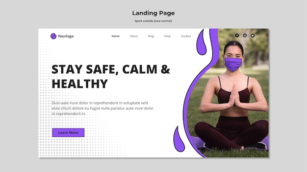 Free PSD sport outside landing page template