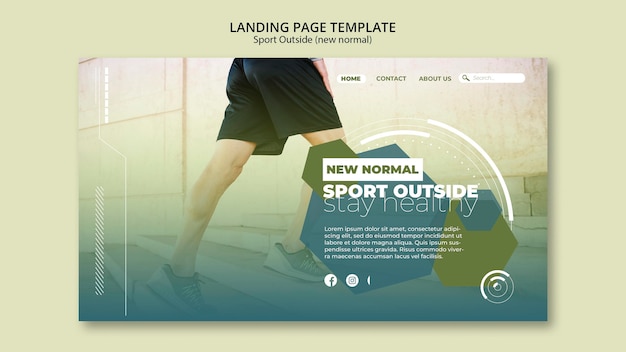 Free PSD sport outside landing page theme