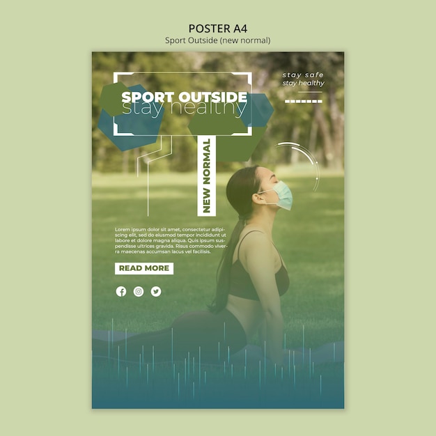 Sport outside poster template concept