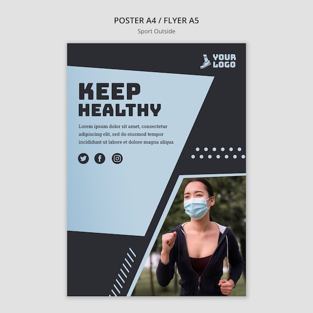 Sport outside poster template concept