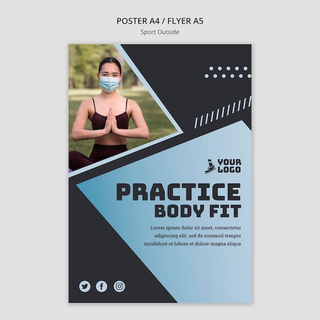 Free PSD sport outside poster template