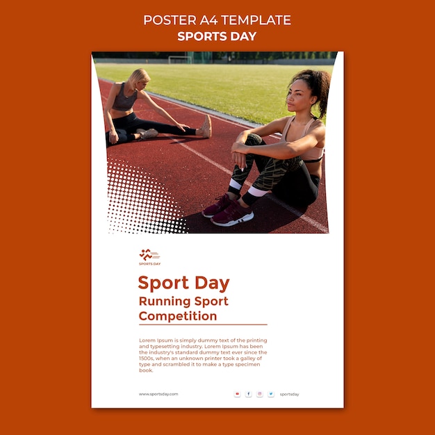 Бесплатный PSD Спортивный дизайн шаблона плаката
