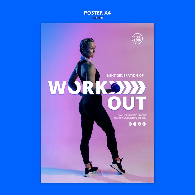 Sport poster template theme