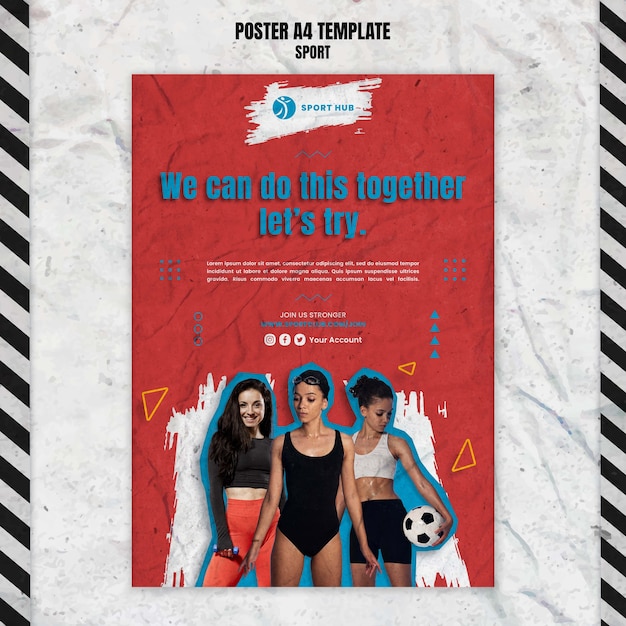 PSD gratuito modello di poster sportivo