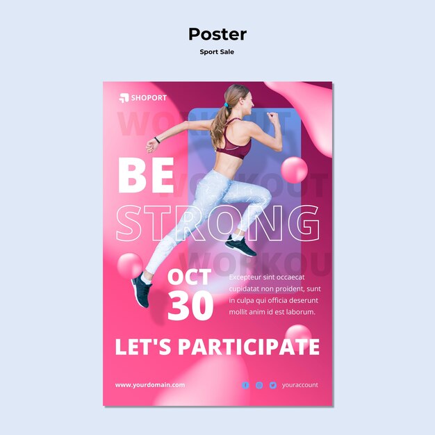 Sport sale poster template